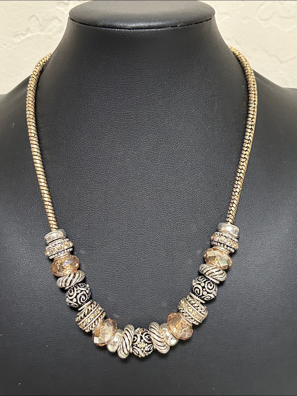Scroll by Dillard’s Two-Tone Charm Round Rope Necklace